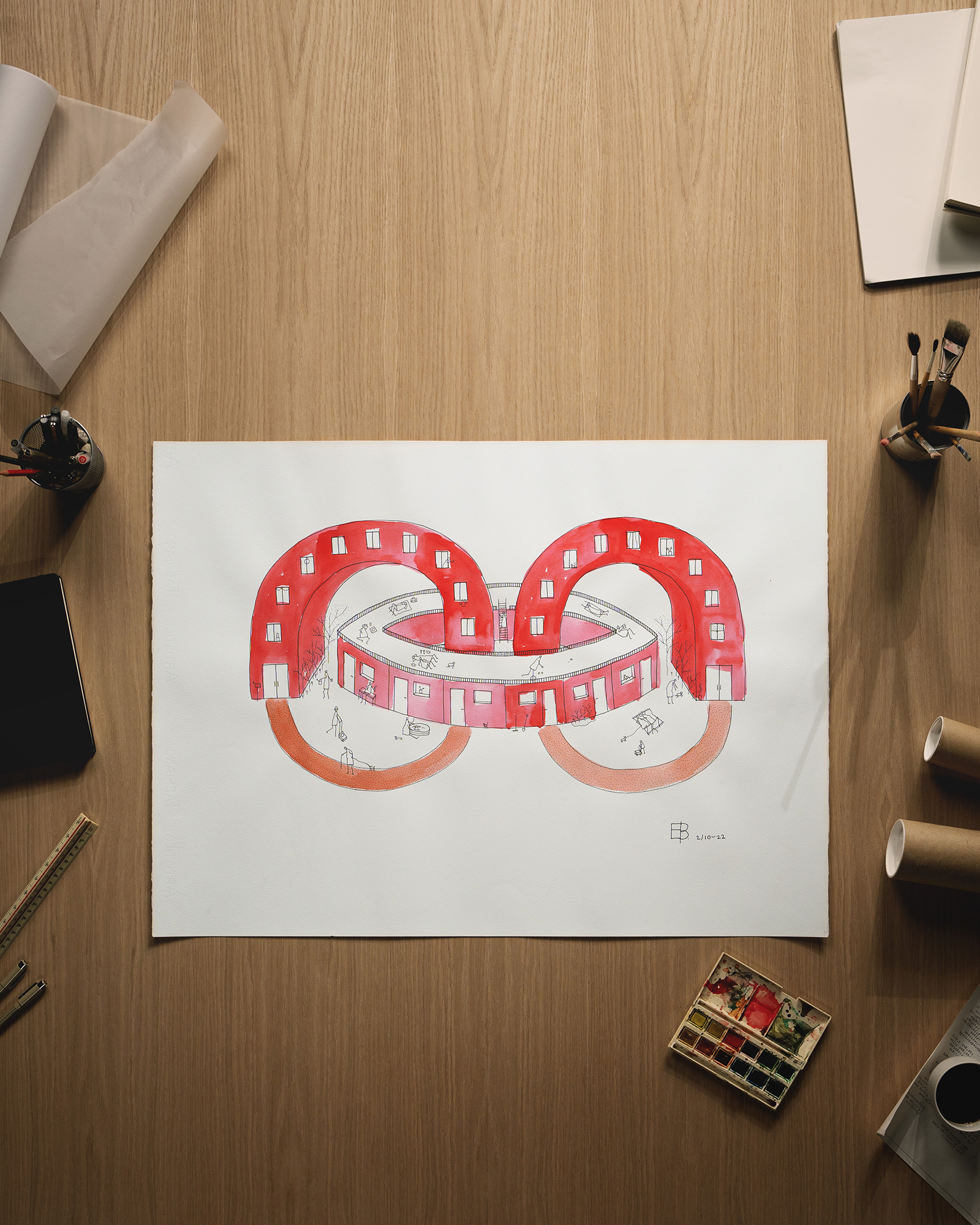 SPPs logga målad på vitt papper